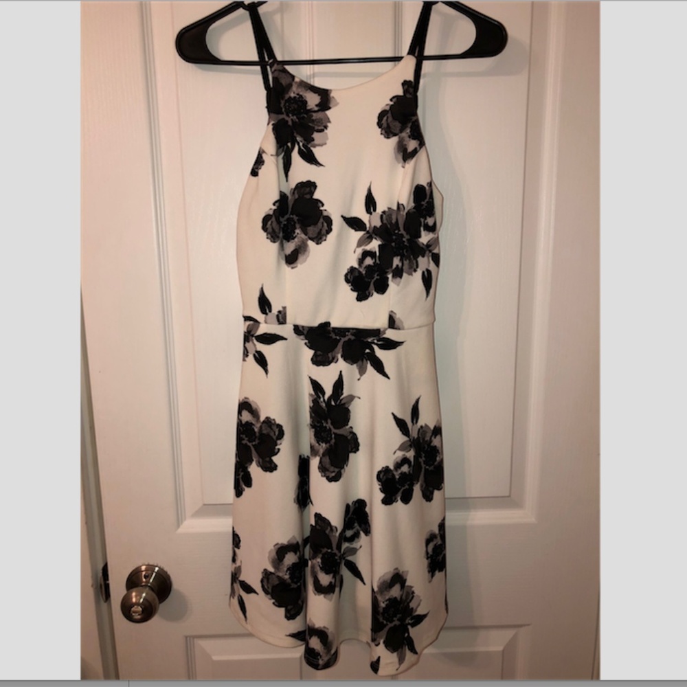 White & Black Floral Dress
